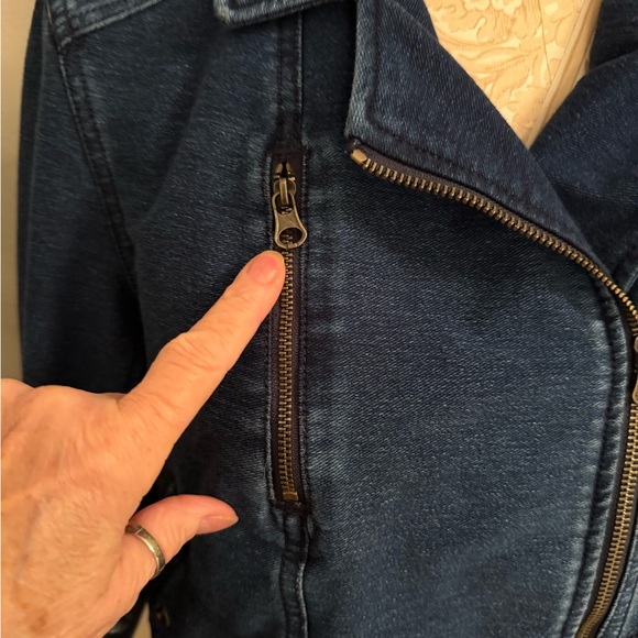 Free people sweat shirt Denim Blue Women's Jacket - Picture 9 of 12